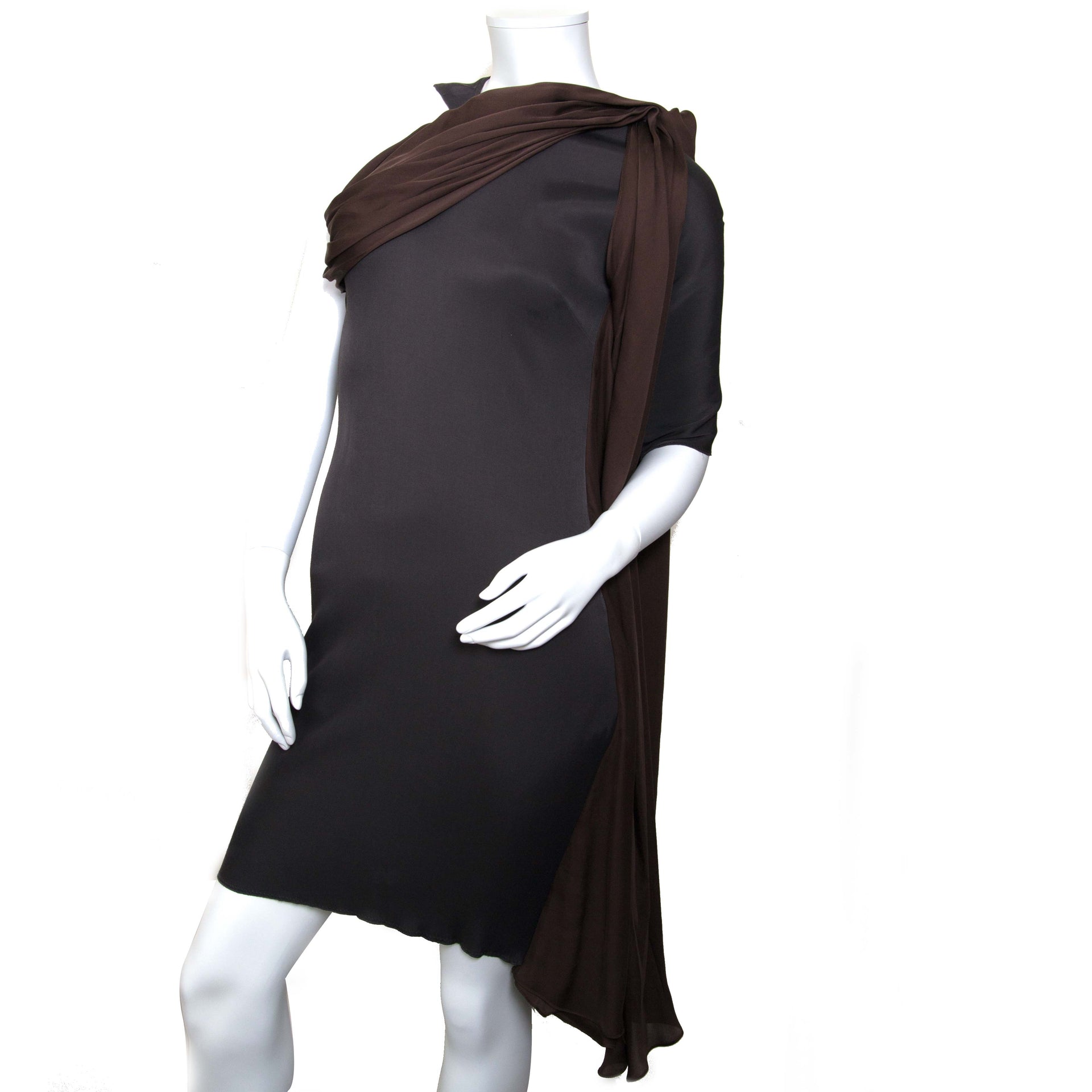 lanvin dark brown dress now for sale at labellov vintage fashion webshop belgium
