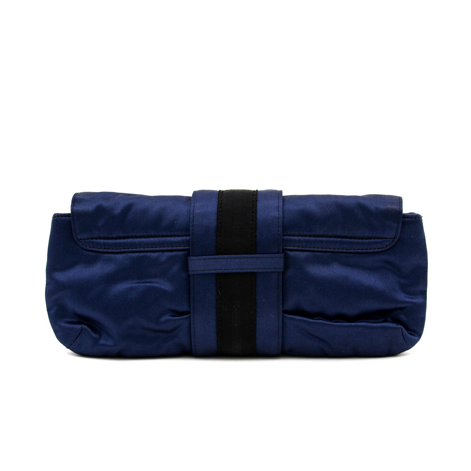 Lanvin Navy Satin Clutch kopen en verkopen aan de allerbeste prijs bij Labellov tweedehands luxe