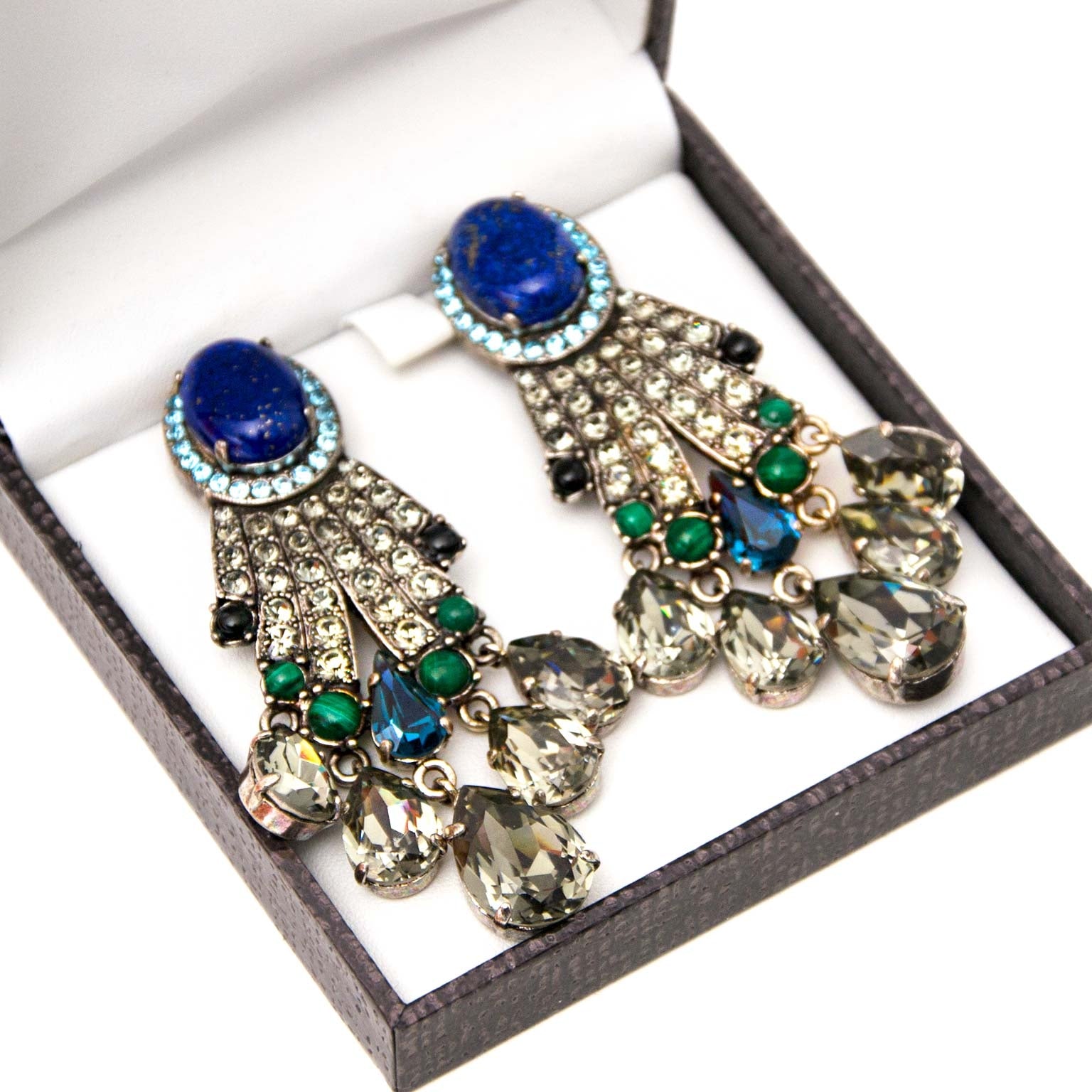 shop safe online secondhand Lanvin Shiny Stone Clip Earrings