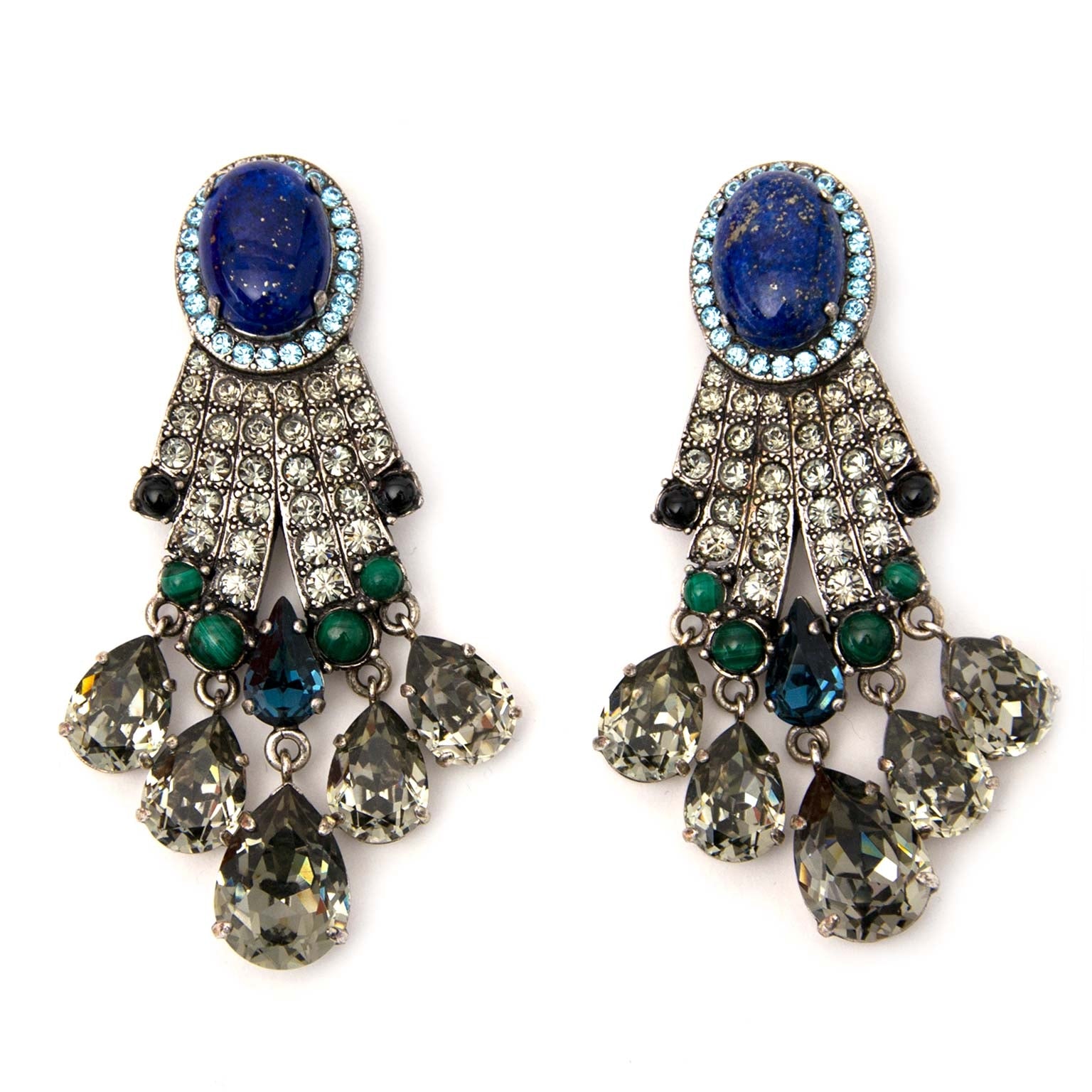 Lanvin Shiny Stone Clip Earrings online at the best price