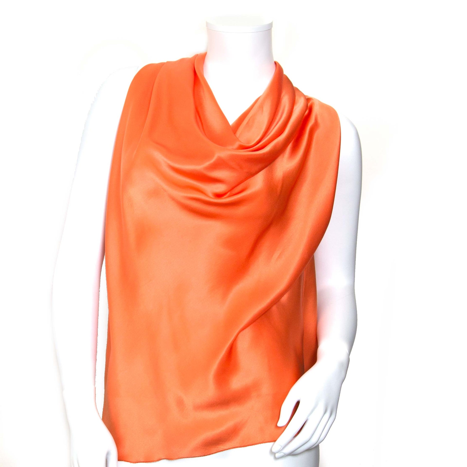 buy authentic lanvin orange silk top at labellov vintage fashion webshop belgium