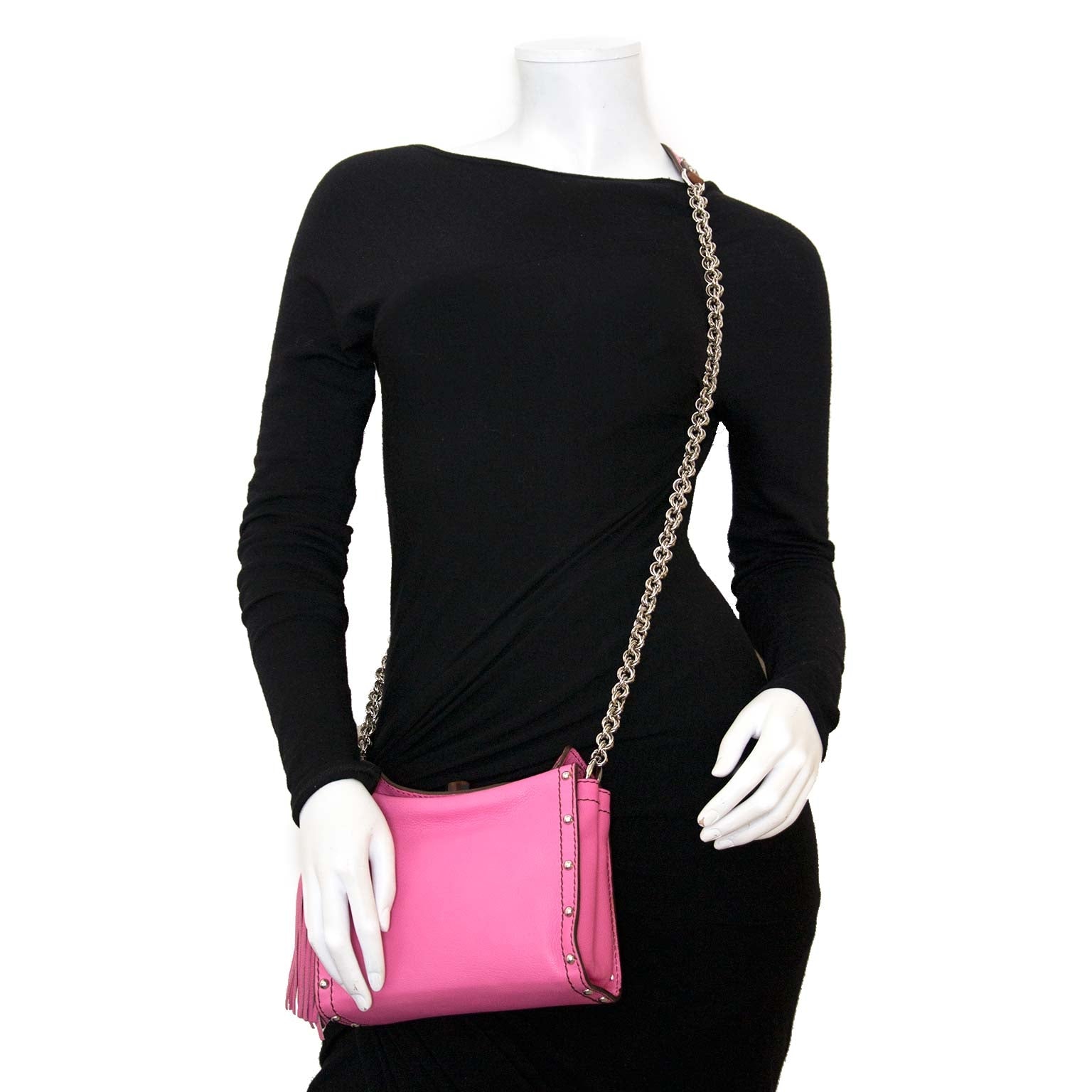 How to style Lanvin Pink Leather Chain Strap 'Happicolo' Bag