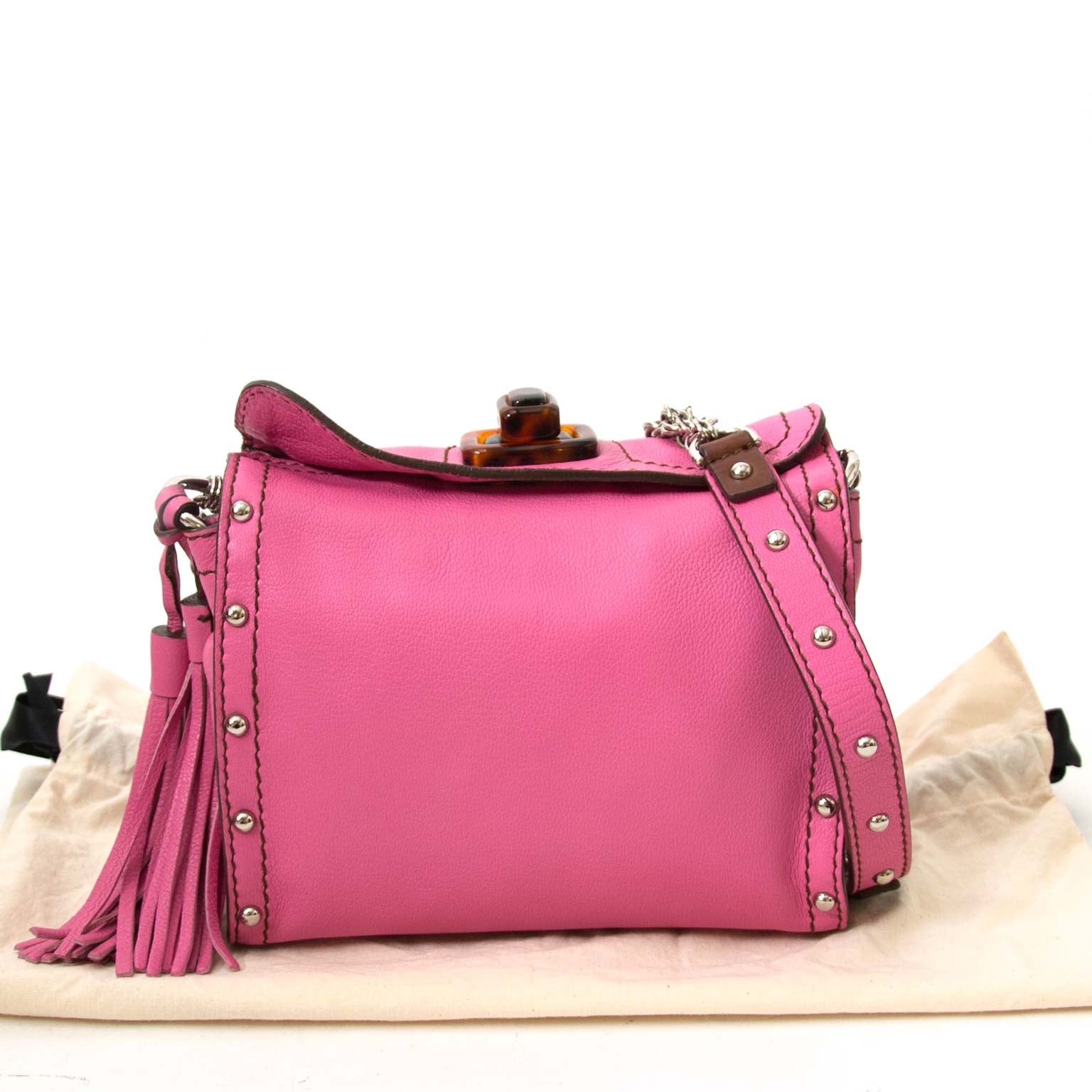 Lanvin Pink Leather Chain Strap 'Happicolo' Bag