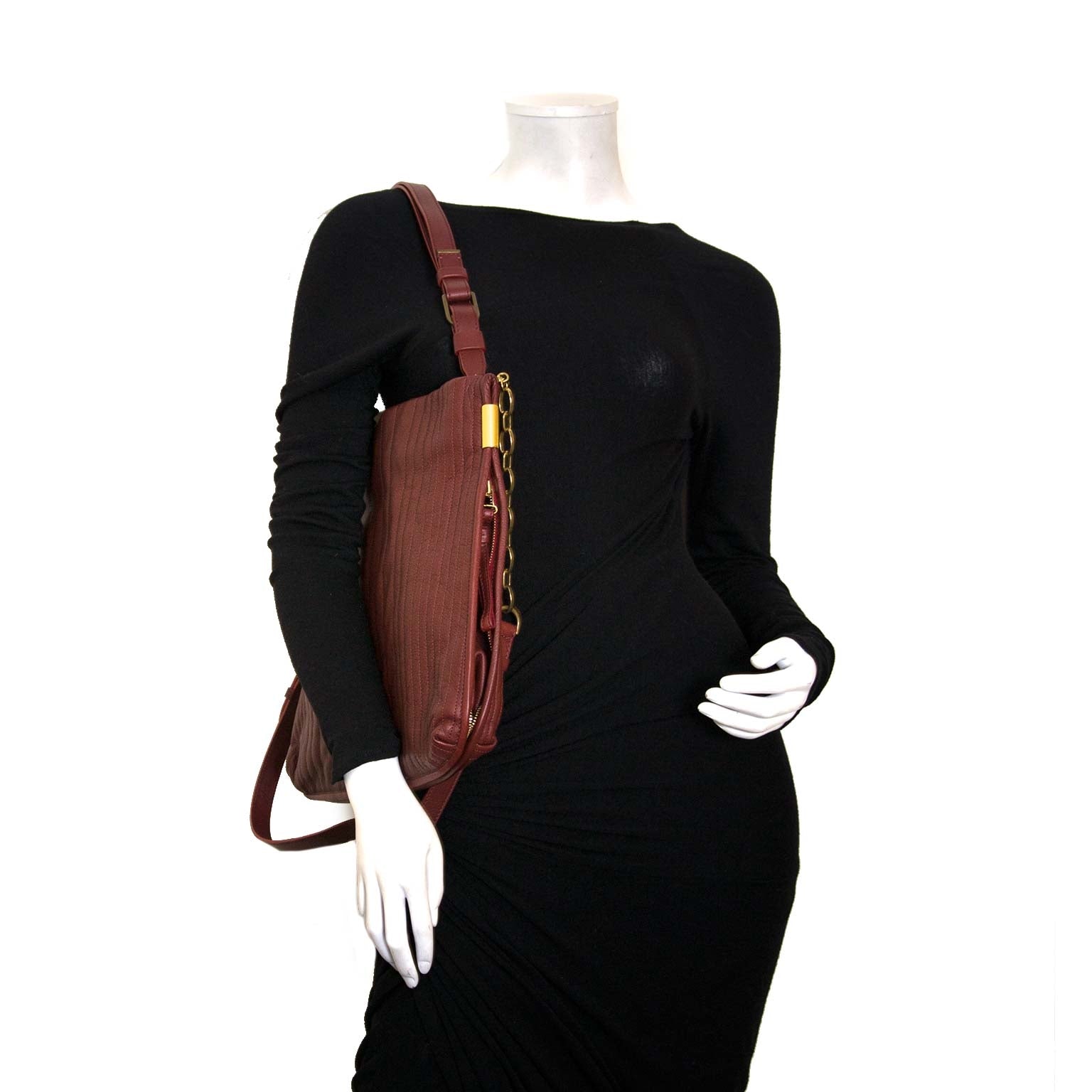 koop authentieke lanvin bordeaux tas at labellov vintage mode webshop belgië