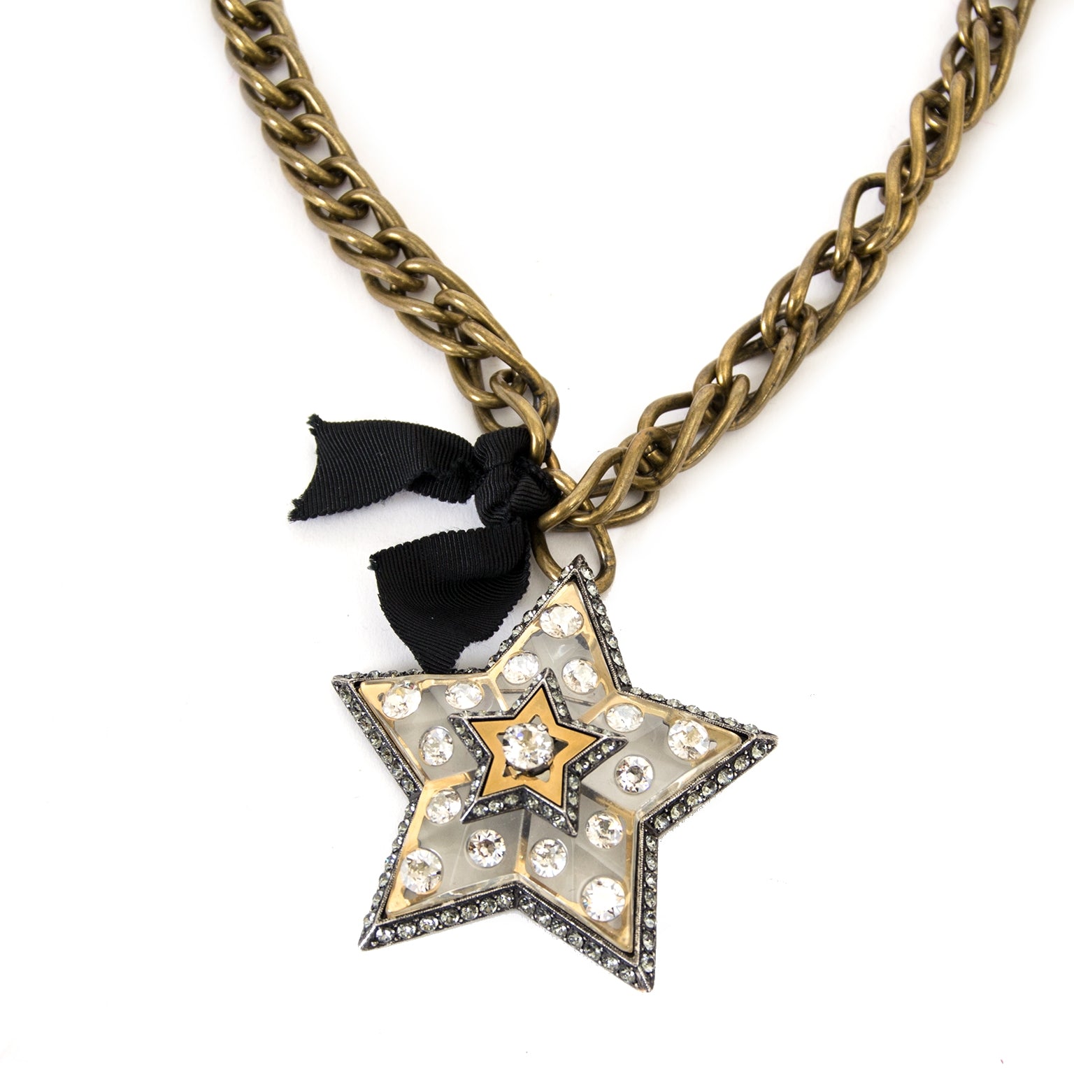 Lanvin Altair Stars Brooch Necklace now for sale at labellov vintage fashion webshop belgium