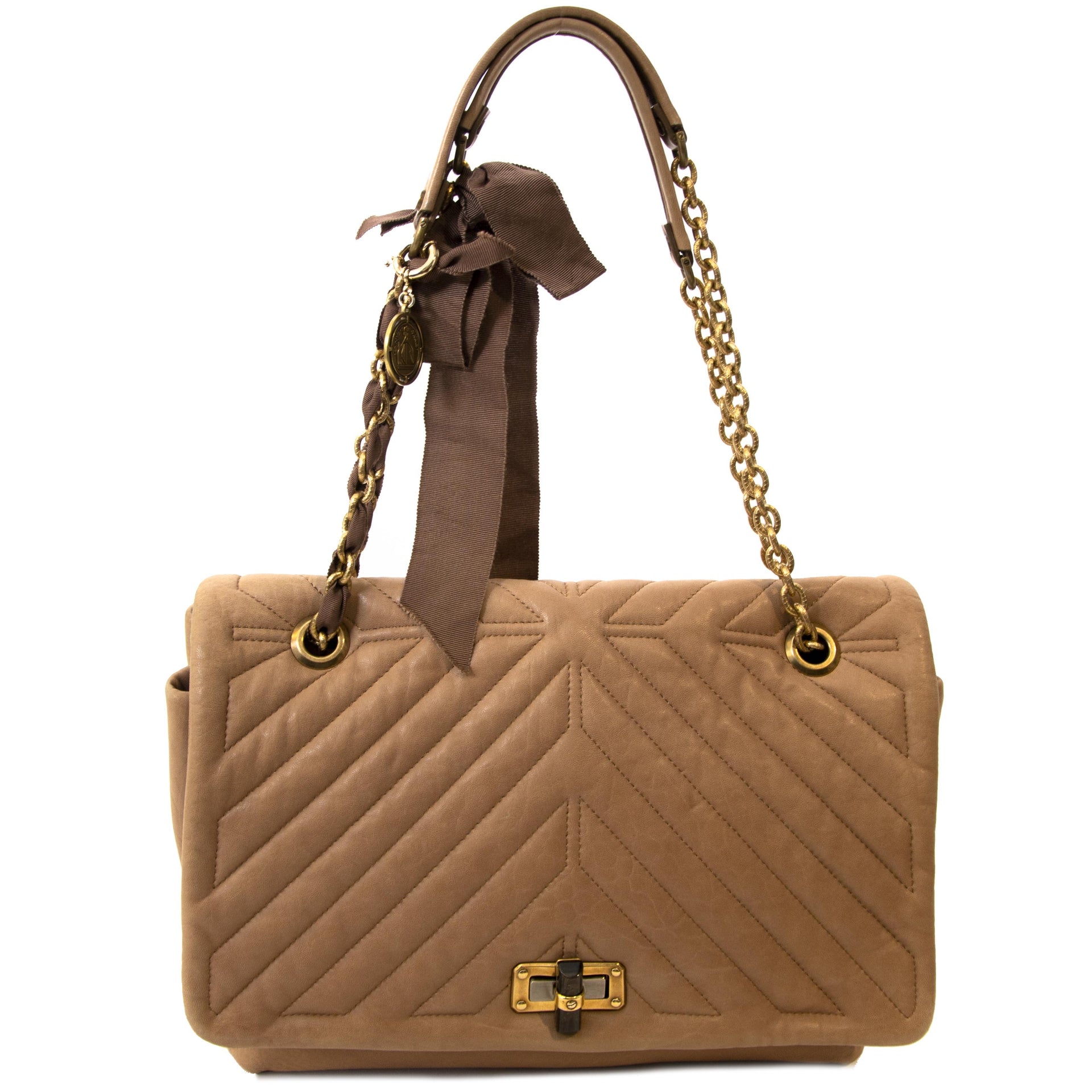 Sac bandoulière Lanvin Happy chameau