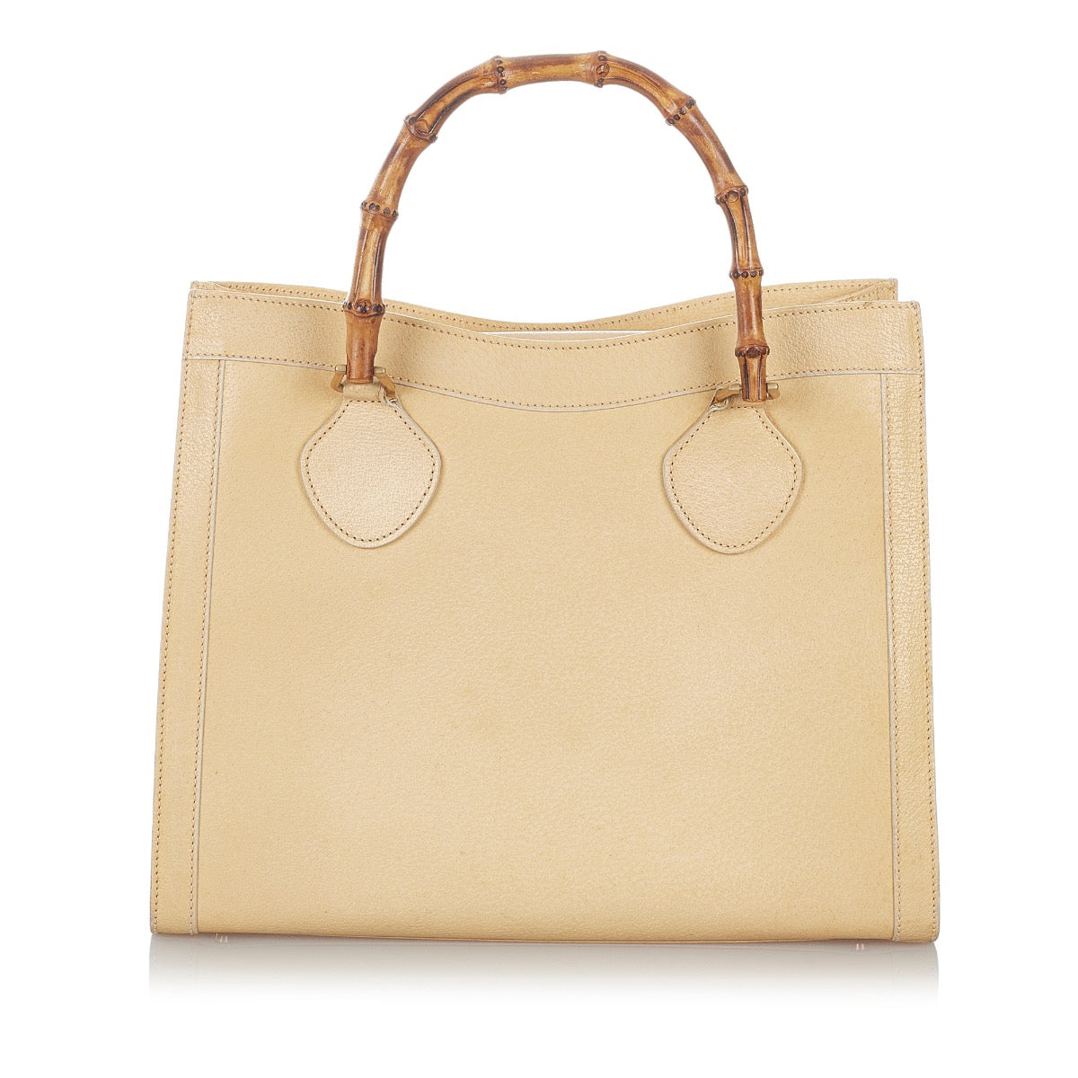 Buy an authentic second hand Gucci Vintage Cream Diana Bamboo Leather Top Handle in very good condition at Labellov