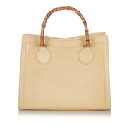 Buy an authentic second hand Gucci Vintage Cream Diana Bamboo Leather Top Handle in very good condition at Labellov