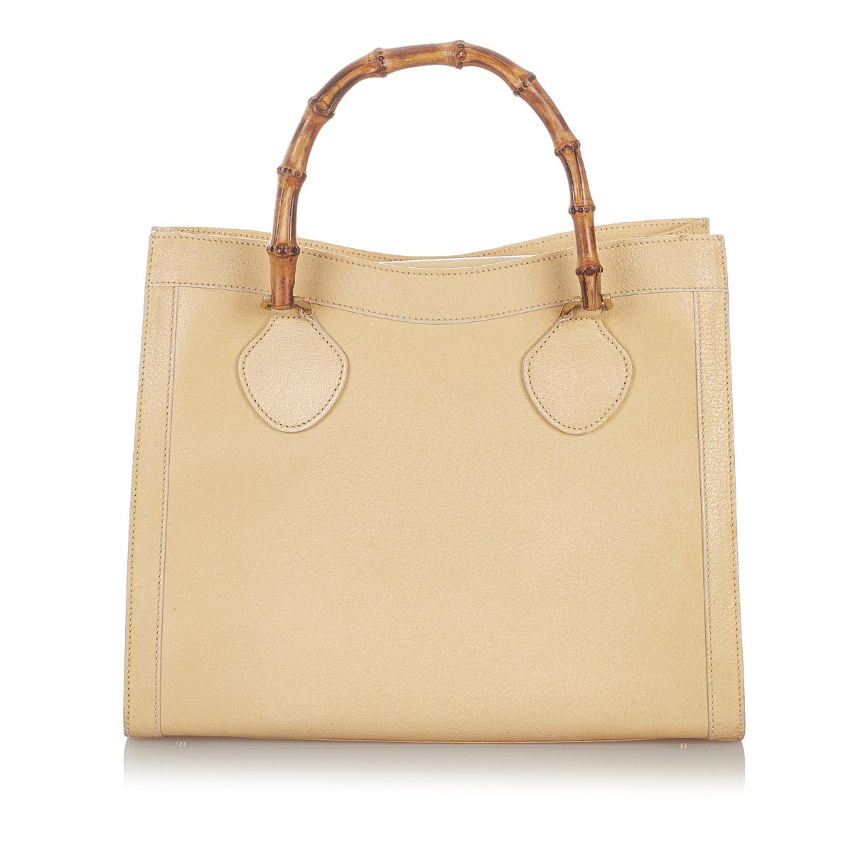 Buy an authentic second hand Gucci Vintage Cream Diana Bamboo Leather Top Handle in very good condition at Labellov