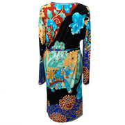 shop safe online for the best price Leonard Blue Floral Printed Jersey Belt Dress