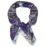 Buy an authentic secondhand Leonard purple and blue scarf at the right price at LabelLOV vintage webshop. Safe and secure online shopping
