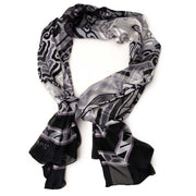 Leonard Black and White Silk Scarf