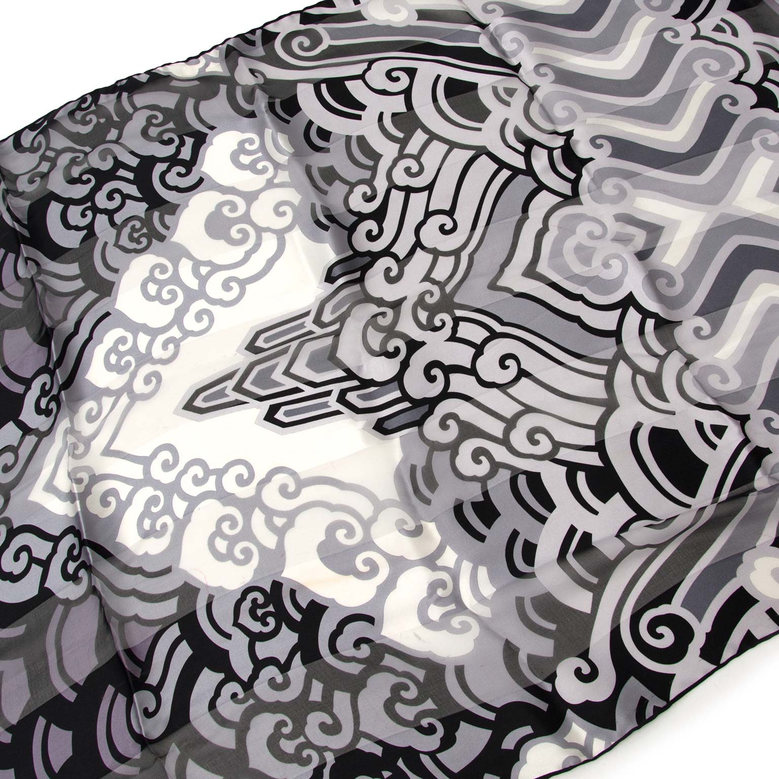 For sale online Leonard Black and White Silk Scarf