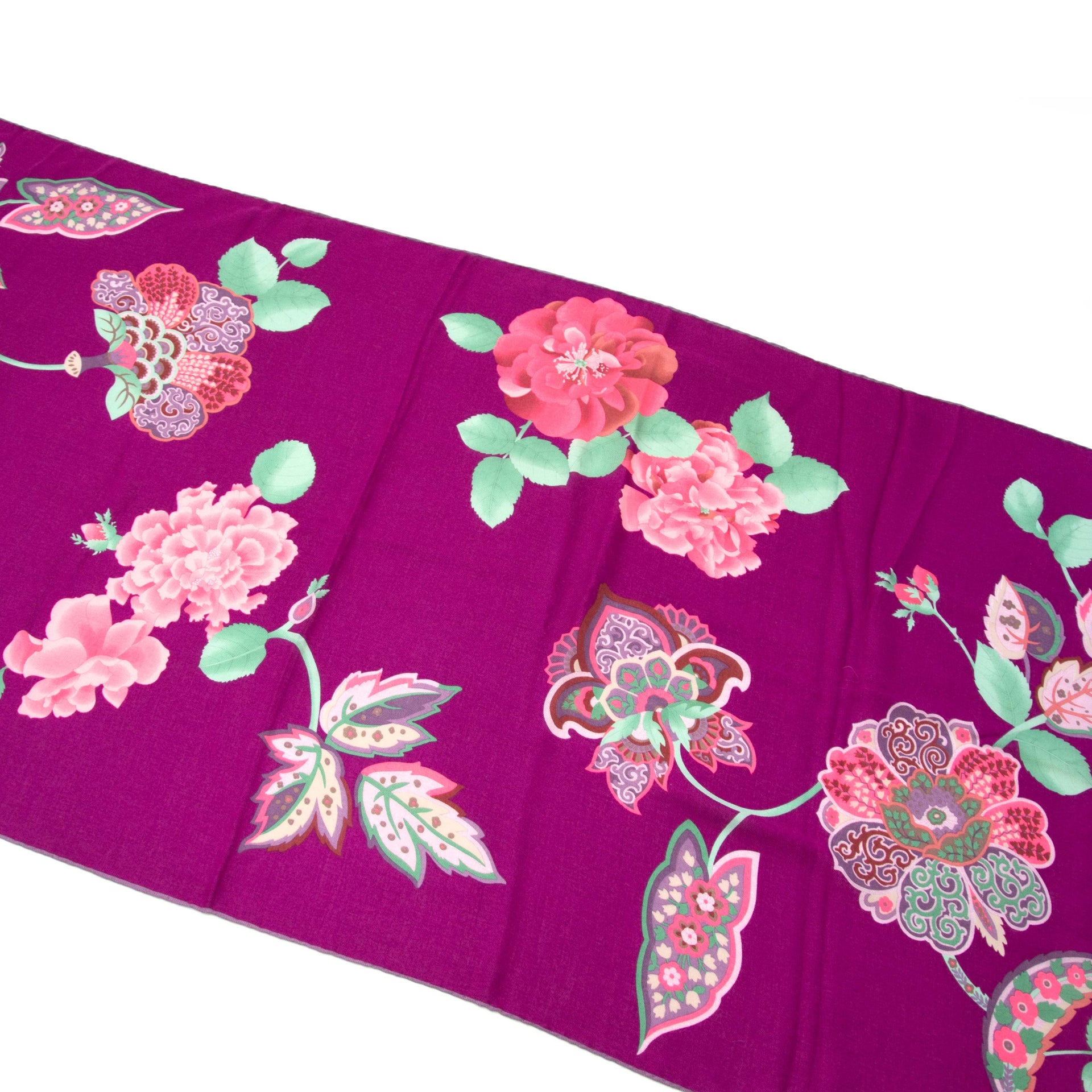 Leonard Purple Floral Print Scarf