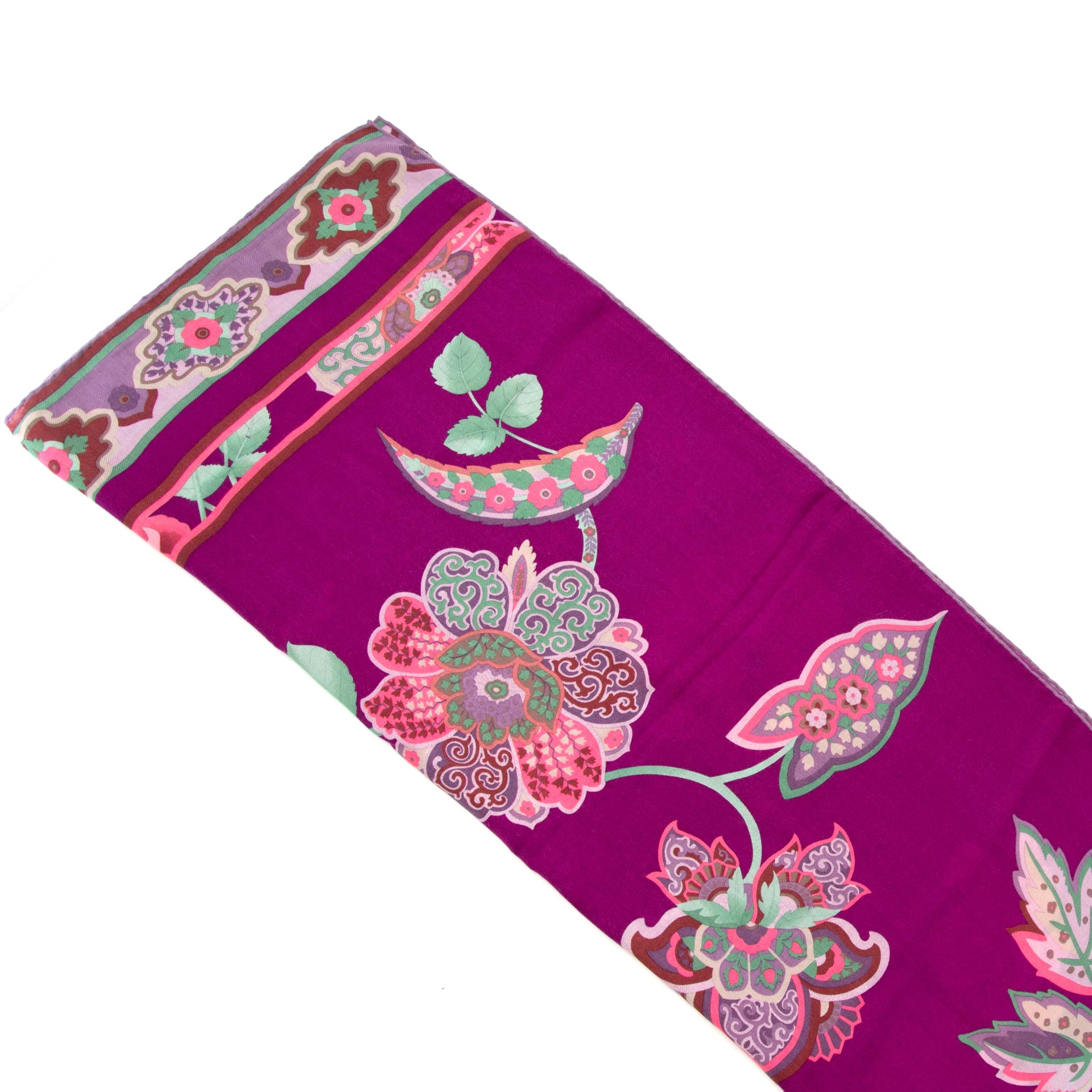 Leonard Purple Floral Print Scarf