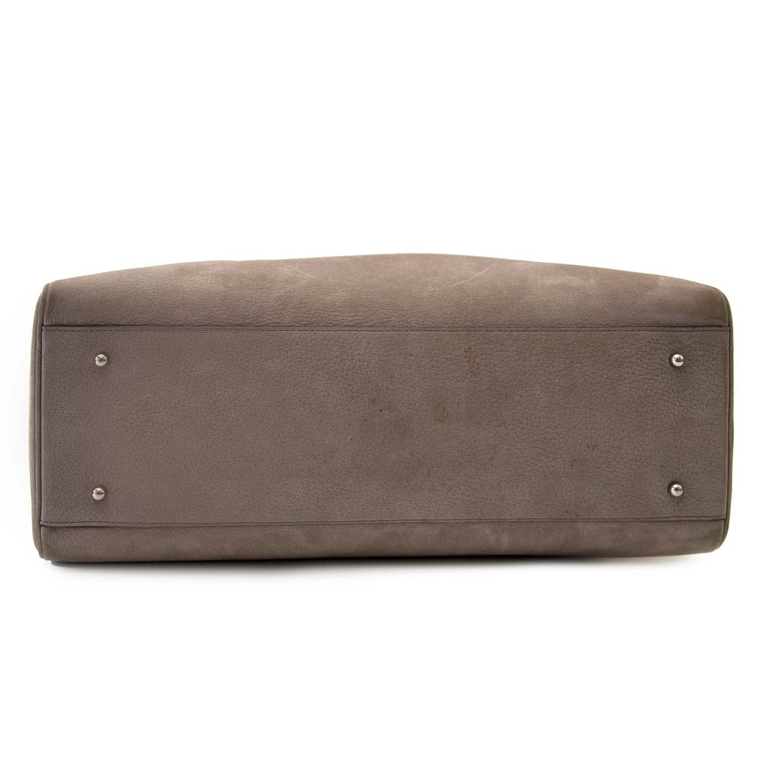 secondmain elvaux Taupe Leather Boston Bag en vendre sur labellov