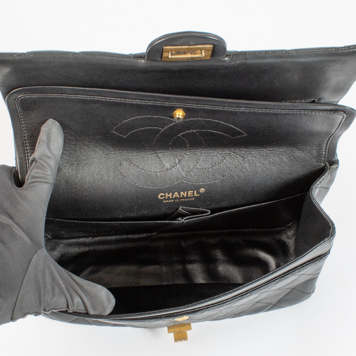 shop 100% authentic second hand Chanel Black Large 2.55 Bag on Labellov.com