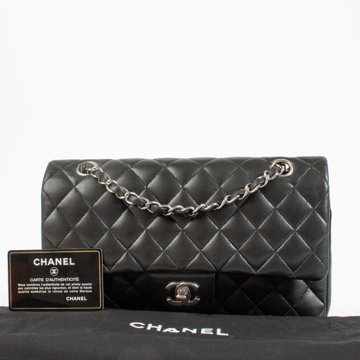 shop 100% authentic second hand Chanel Black Medium Classic 11.12 Bag on Labellov.com