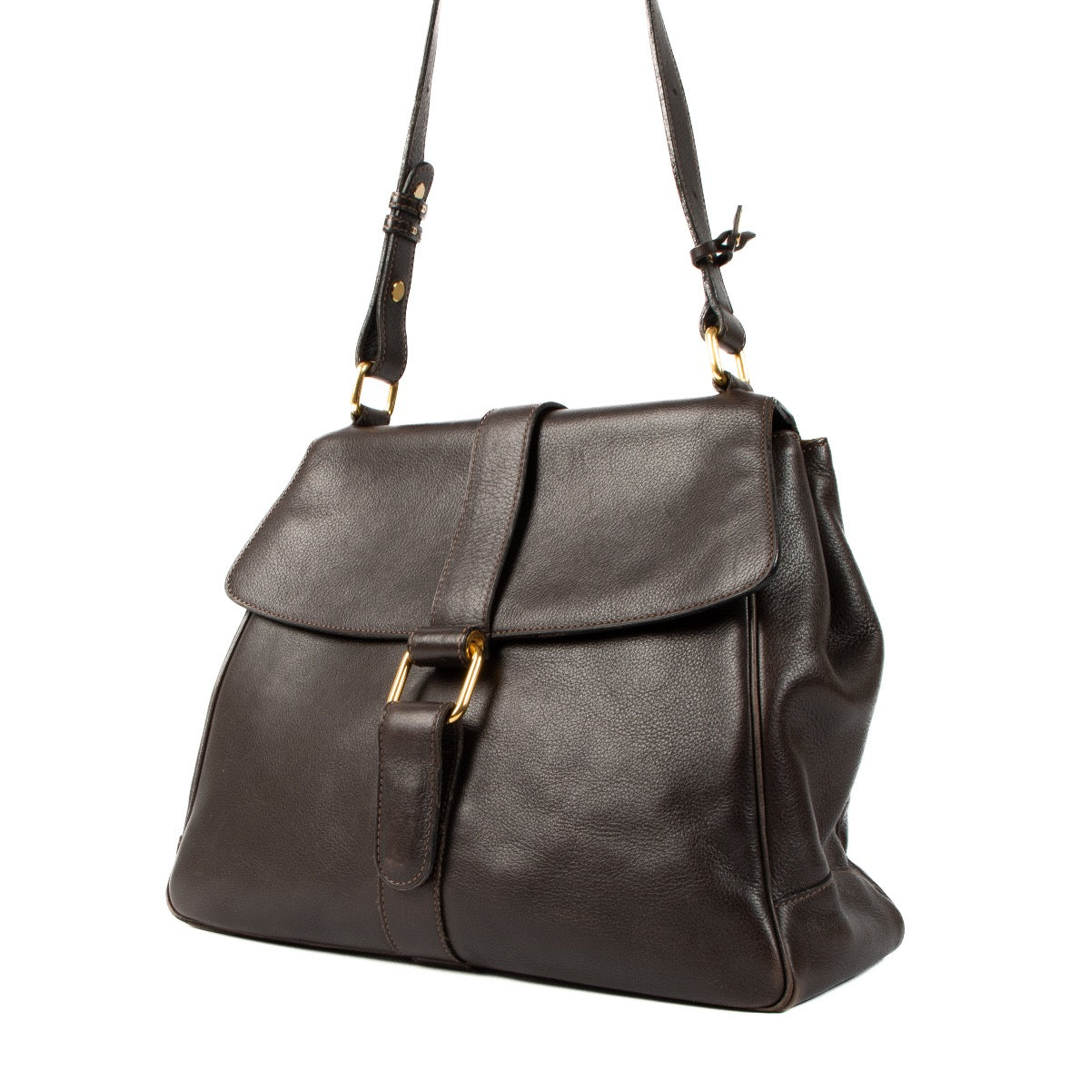 Shop 100% authentic second-hand Delvaux Vintage Brown Leather Shoulder Bag on Labellov.com