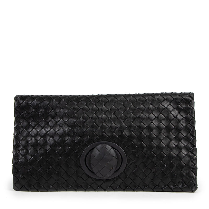 koop veilig online tweedehands clutch Bottega Veneta