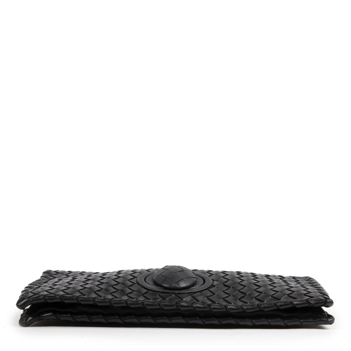 Bottega Veneta Zwarte Opvouwbare Turnlock Clutch