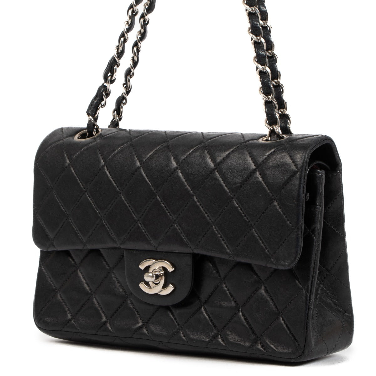 Shop a 100% authentic Chanel Black Lambskin Classic Flap Bag Small on Labellov.com.