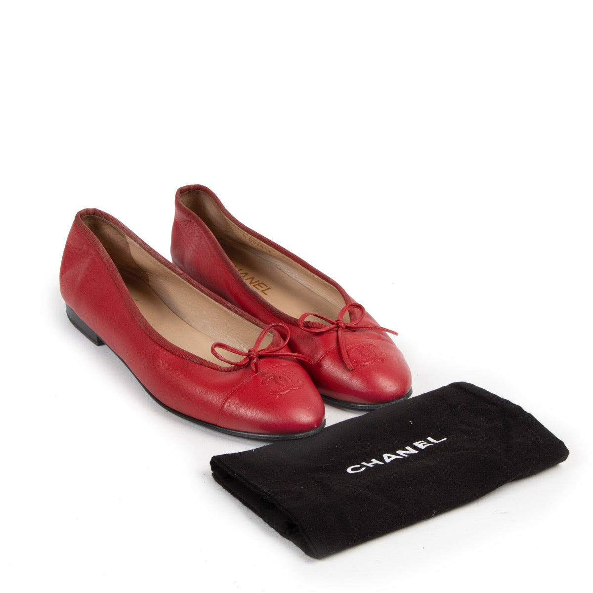Chanel Rode Ballerina's - Maat 39