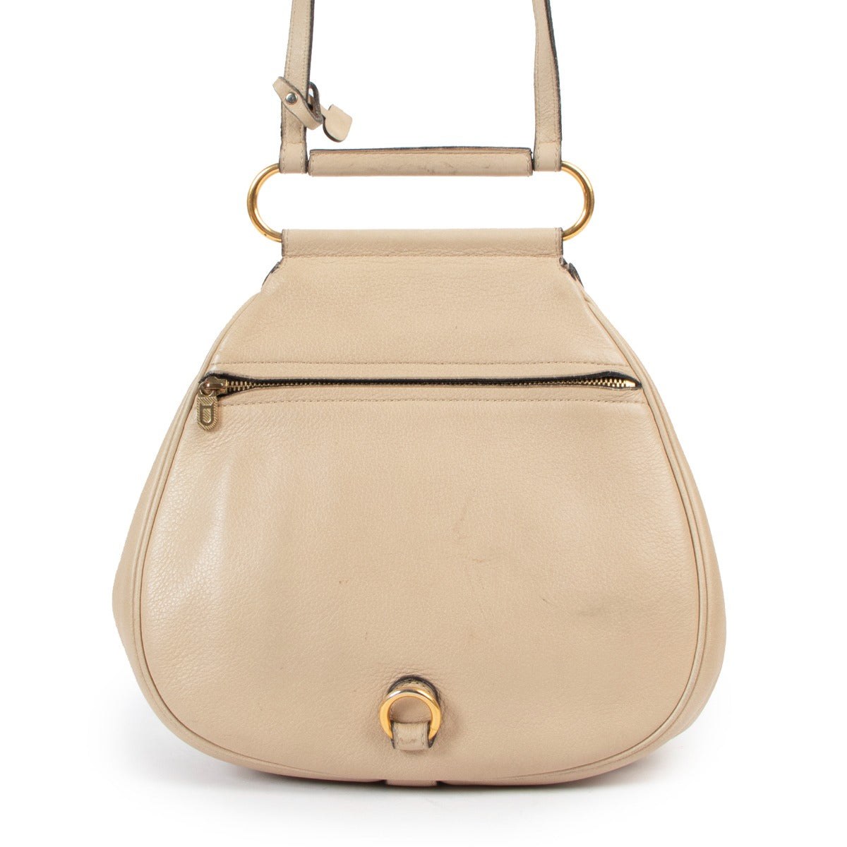 Shop now for your pre-loved, 100% authentic Delvaux Beige Grained Leather Cerceau PM Crossbody, at Labellov in Antwerp.
