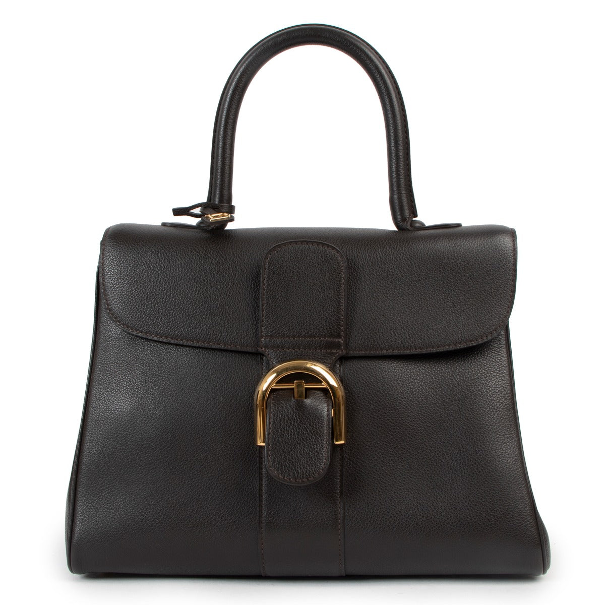 Delvaux Brillant MM Café Sellier Handbag