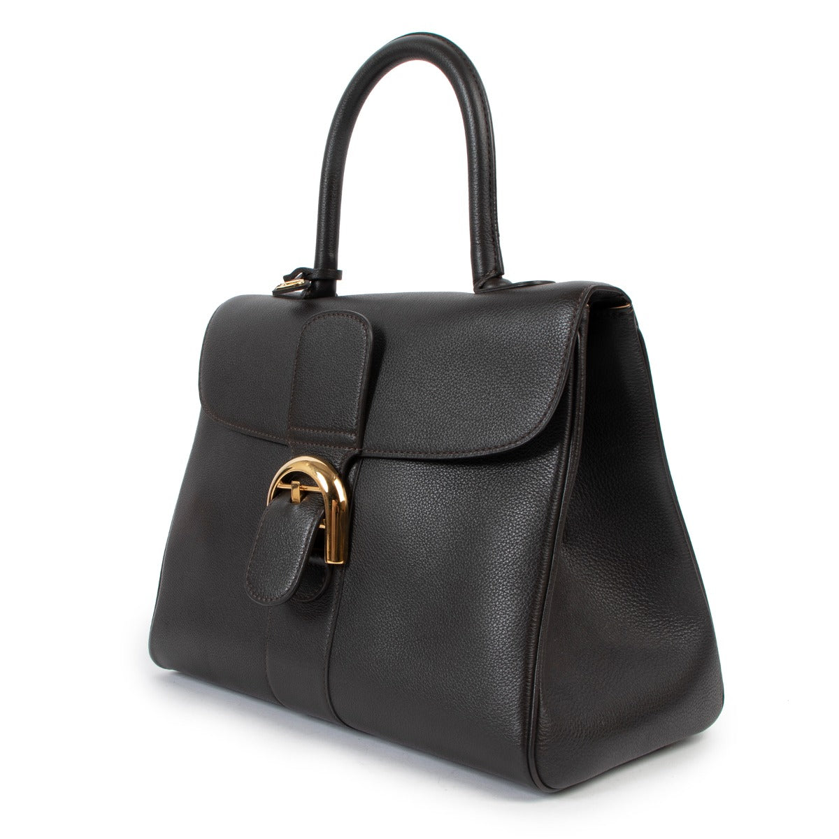 Delvaux Brillant MM Café Sellier Handbag