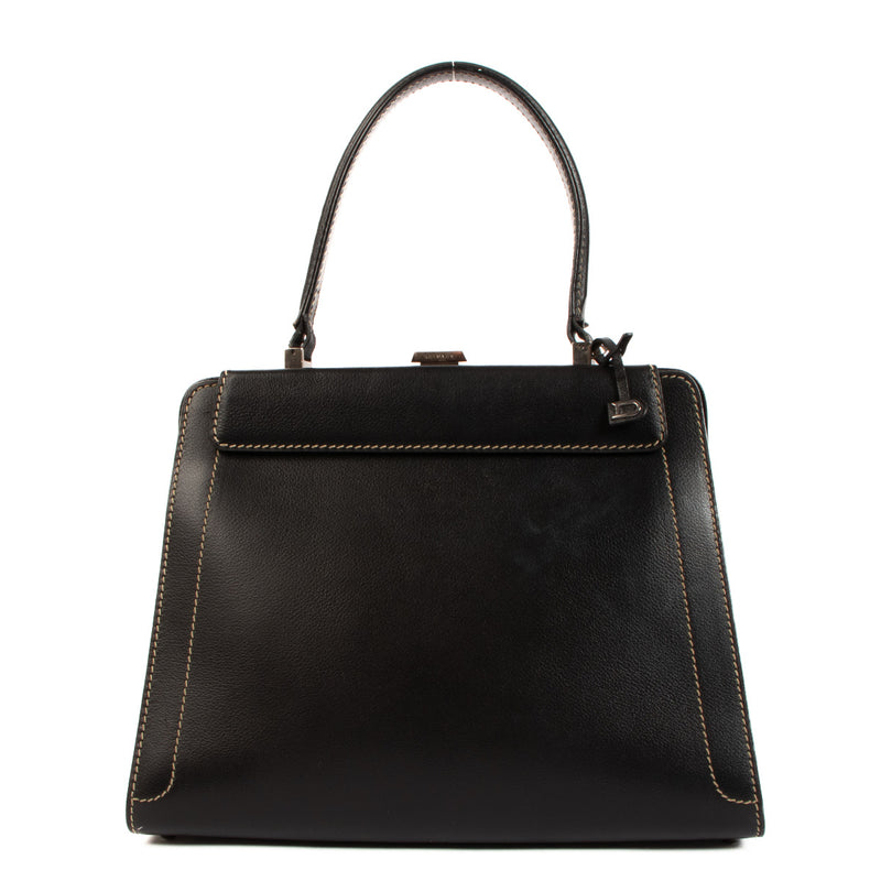 Delvaux Illusion Black Jumping Top Handle Bag for the best price at Labellov secondhand luxury in Antwerp