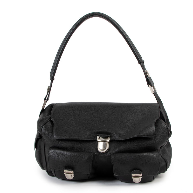 Delvaux Black Coquin Poches Shoulder Bag