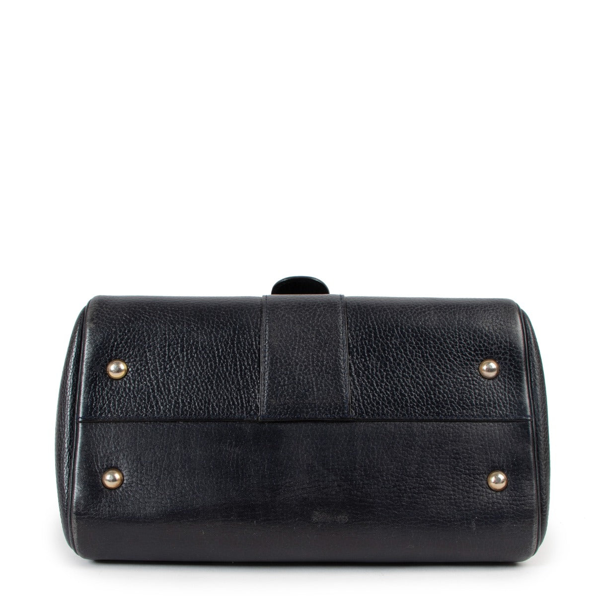 Shop now for your pre-loved, 100% authentic Delvaux Navy Blue Grained Leather PM Brillant Top Handle Bag, at Labellon in Antwerp