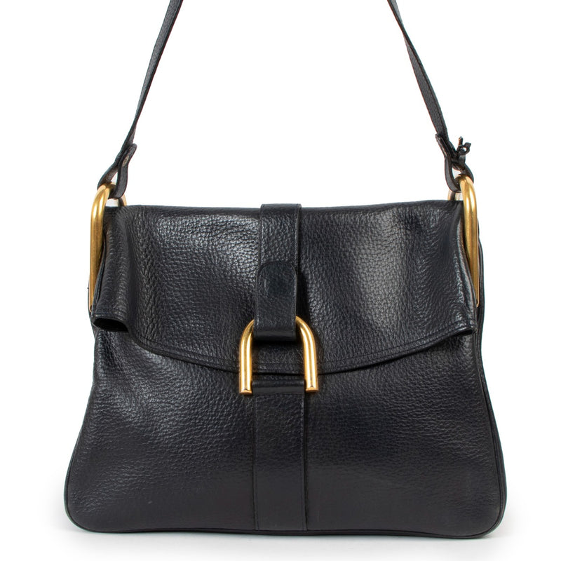 Delvaux Navy Blue Givry Vintage Shoulder Bag