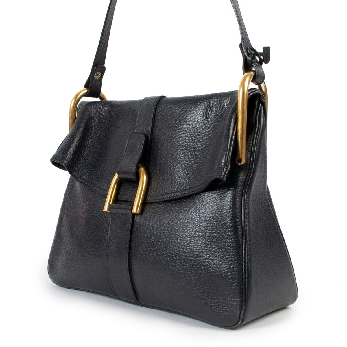 Delvaux Navy Blue Givry Vintage Shoulder Bag