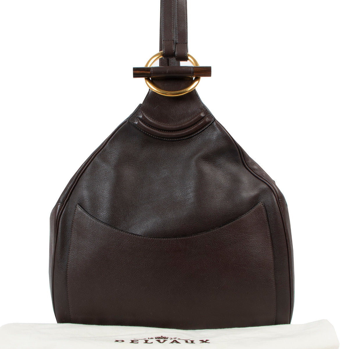 Delvaux Brown Wood Ring Backpack