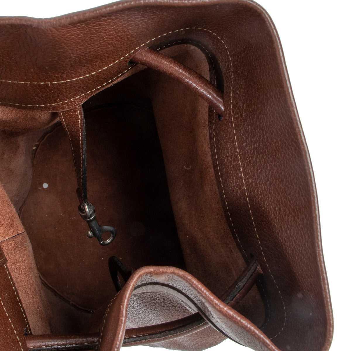 shop now for your pre-loved, 100% authentic Deux De Delveaux Brown Grained Leather Bucket Bag , at Labellov in Antwerp.