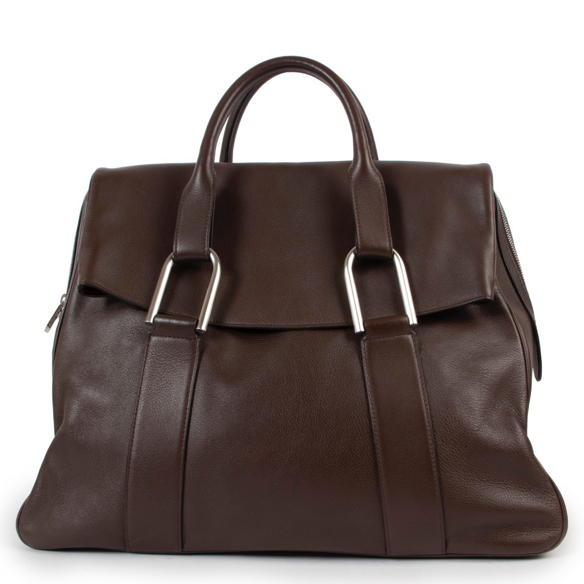 Buy an authentic second hand Delvaux Chocolat Brown Givry City Bag in very good condition at Labellov