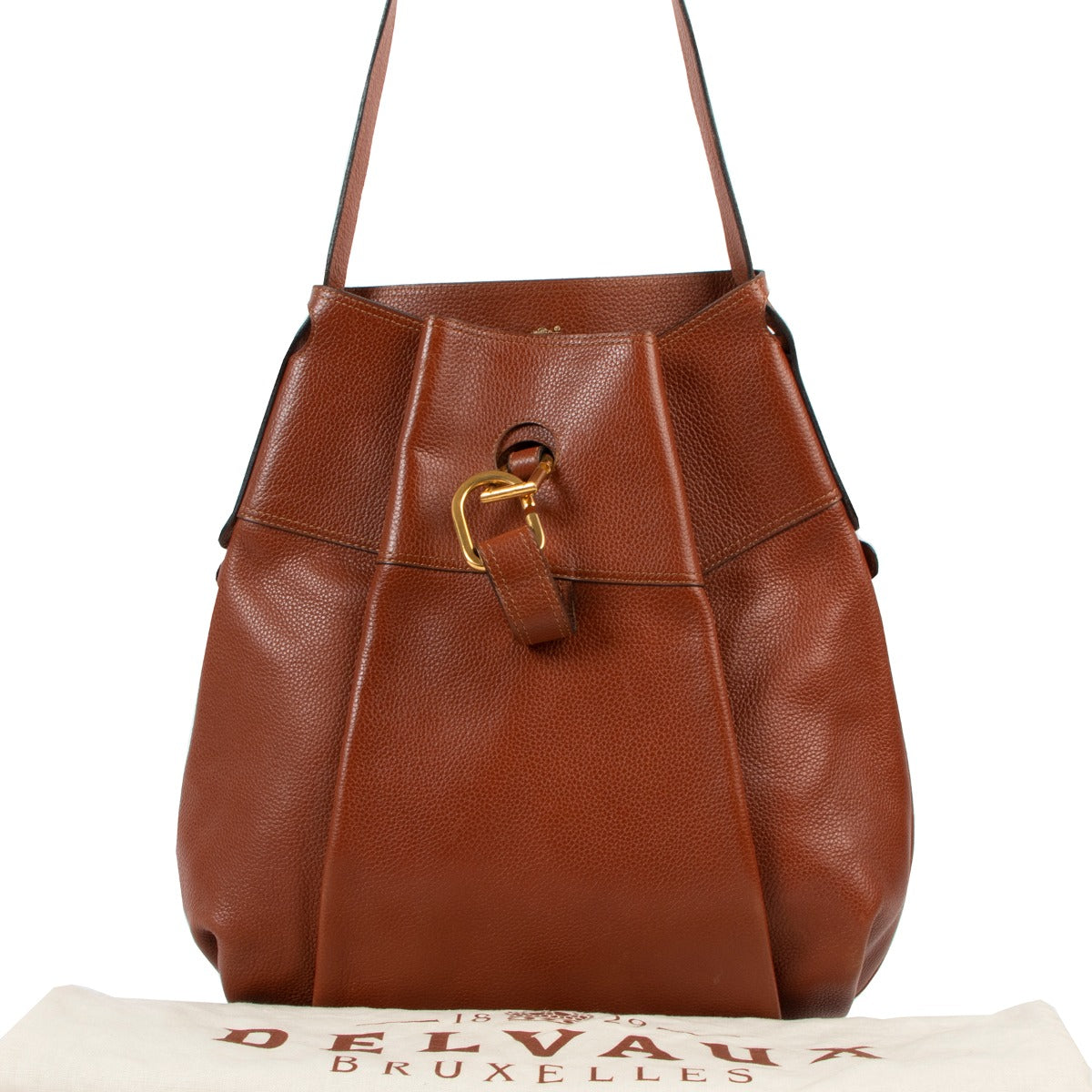 Delvaux Cognac Faust Shoulder Bag