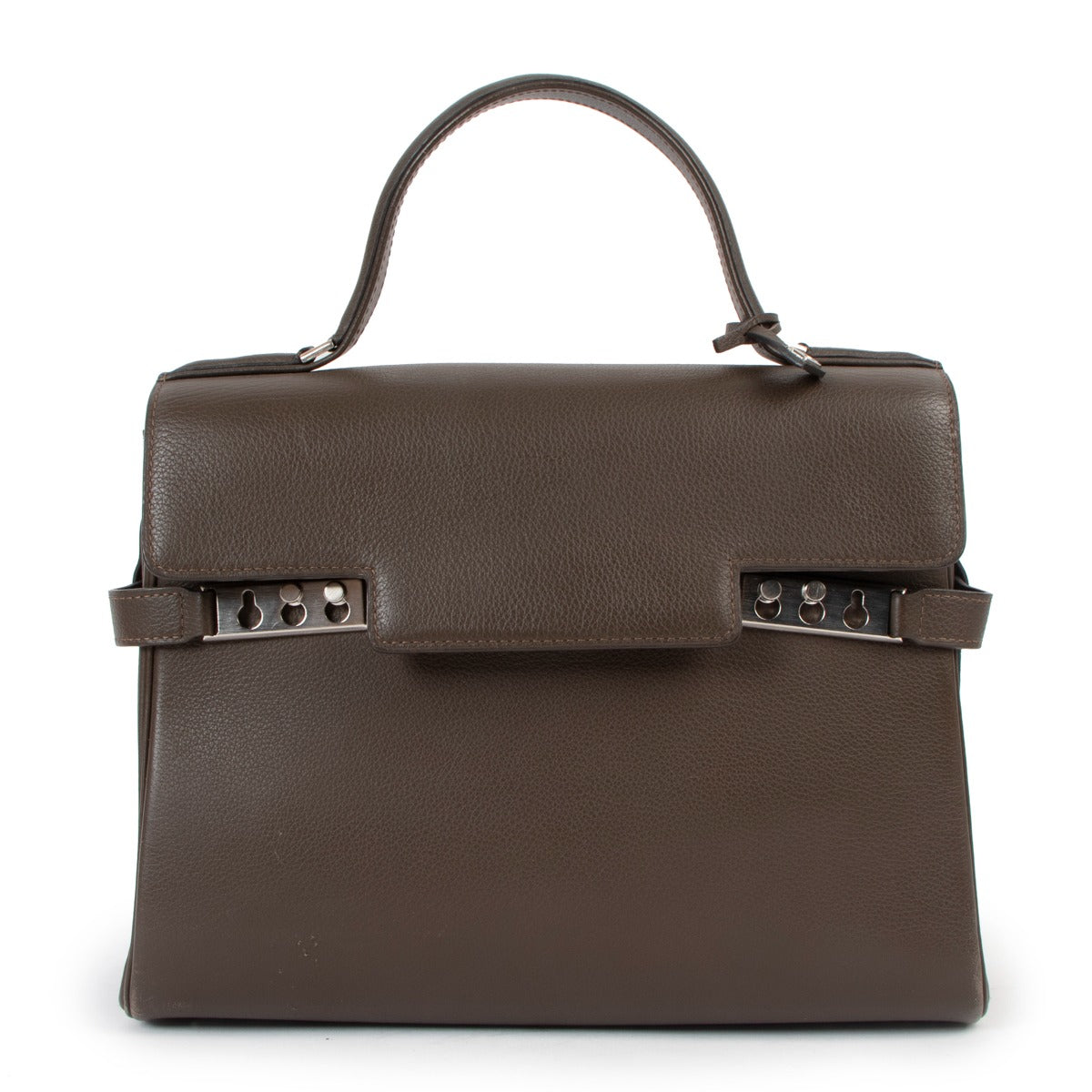 Buy Second Hand Delvaux Tempête MM Ardoise Sellier Handbag At Labellov