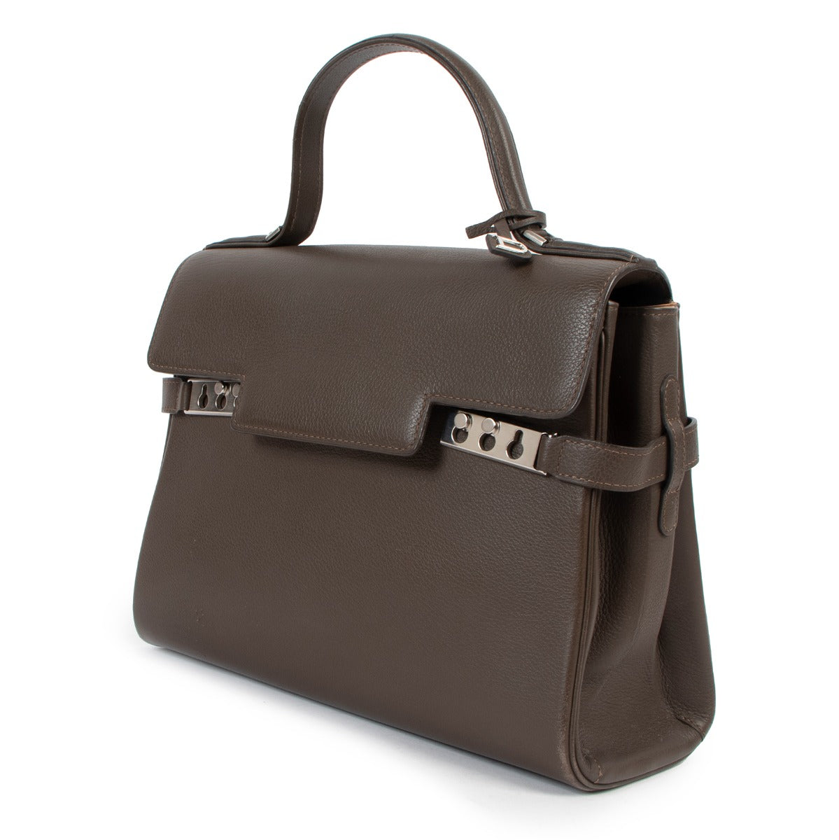 Buy Second Hand Delvaux Tempête MM Ardoise Sellier Handbag At Labellov