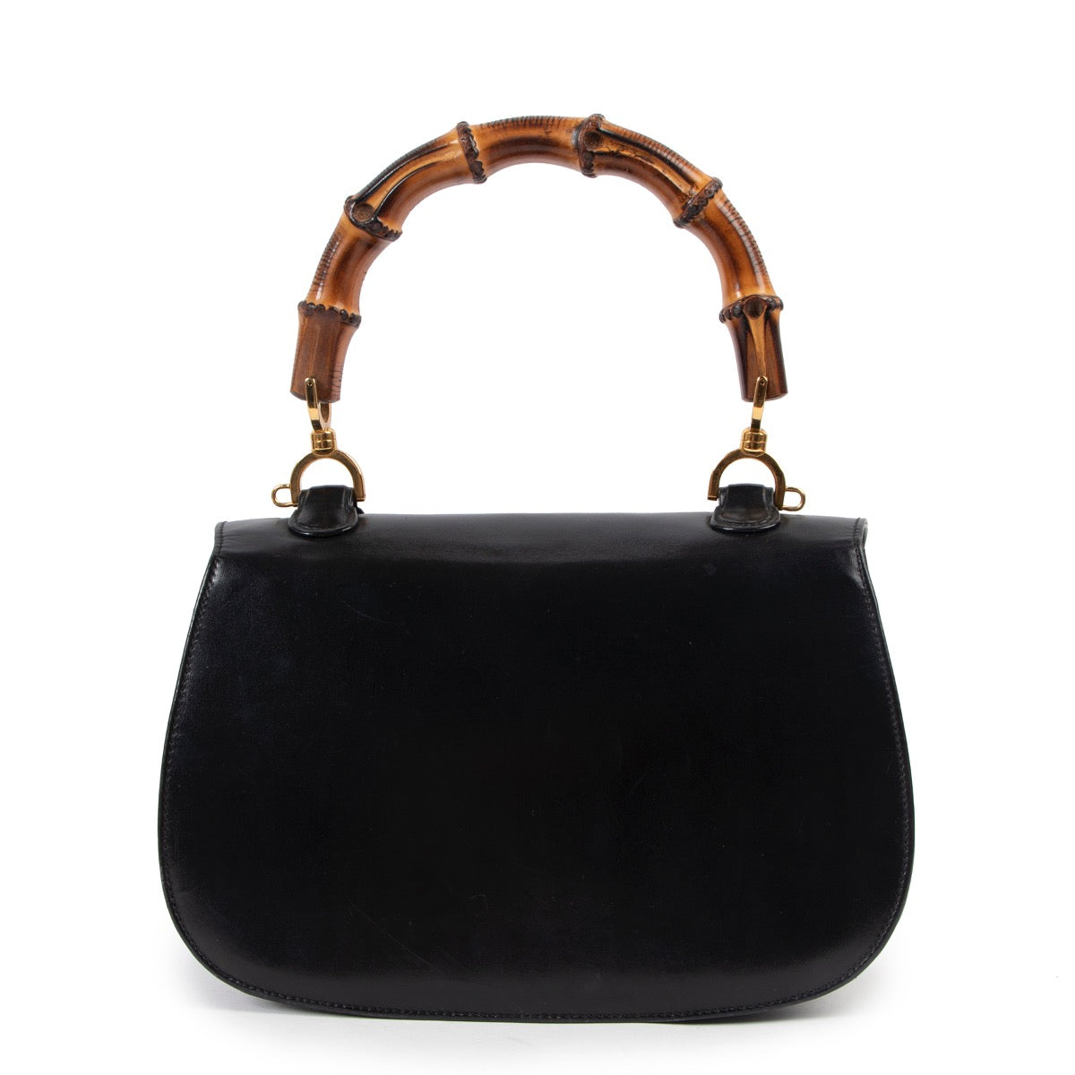 Shop safe online at Labellov in Antwerp this 100% authentic second hand Gucci Black Medium Bamboo 1947 Top Handle