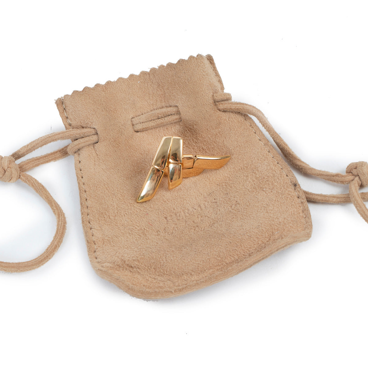 Hermès 18K Yellow Gold Wing Earrings
