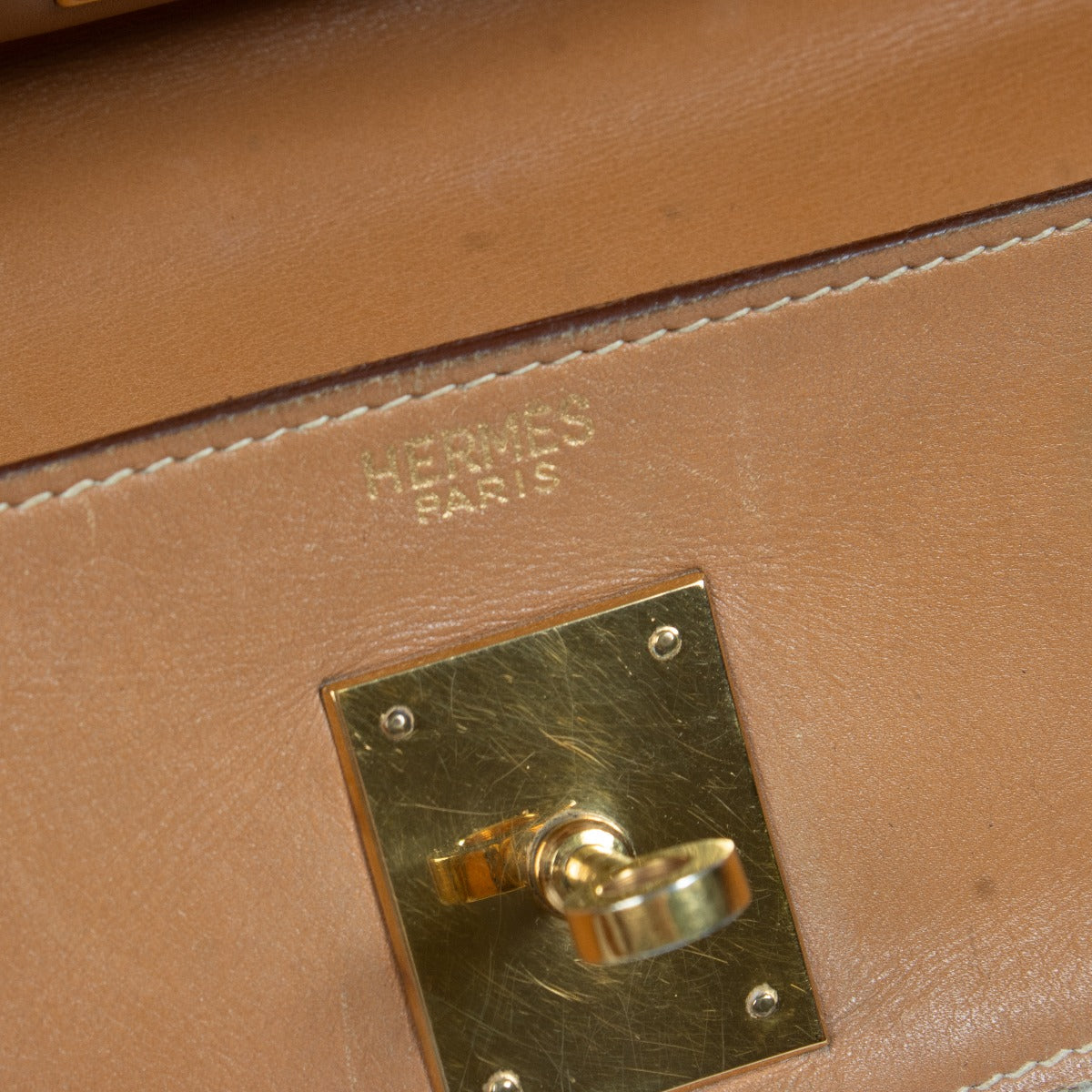 Hermès Vintage Kelly 35 Toile H/Natuurlijk Leer GHW