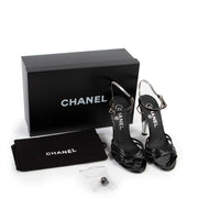 Chanel sandal heels, Chanel heels, Black Chanel sandals, Black Chanel heels, Black Heels, Black sandal heels.