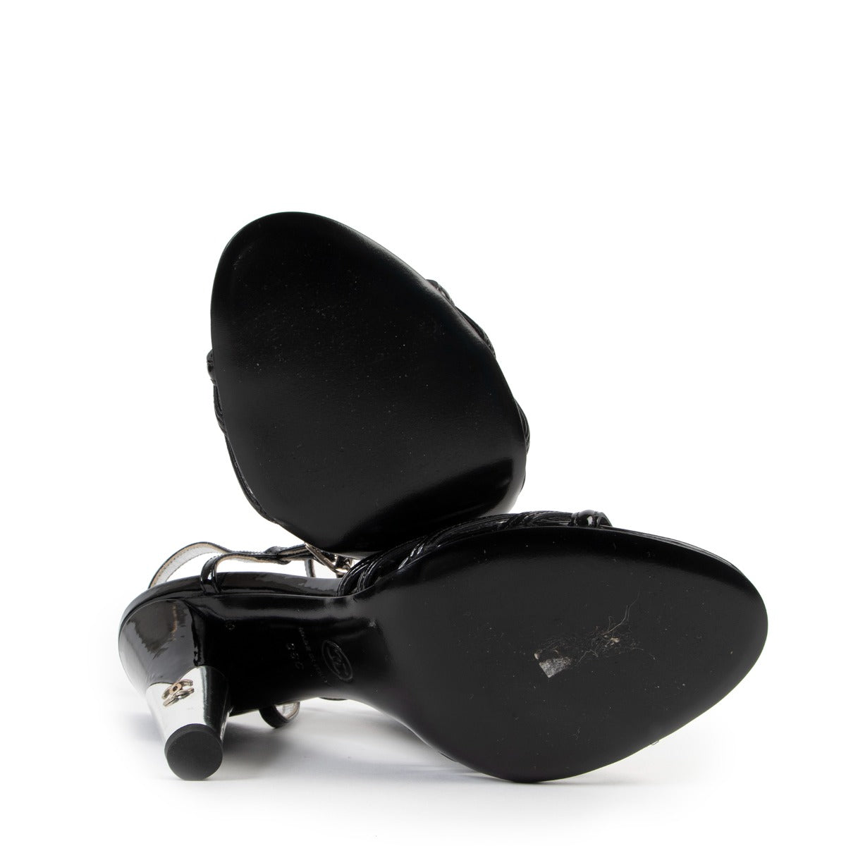 Chanel sandal heels, Chanel heels, Black Chanel sandals, Black Chanel heels, Black Heels, Black sandal heels.