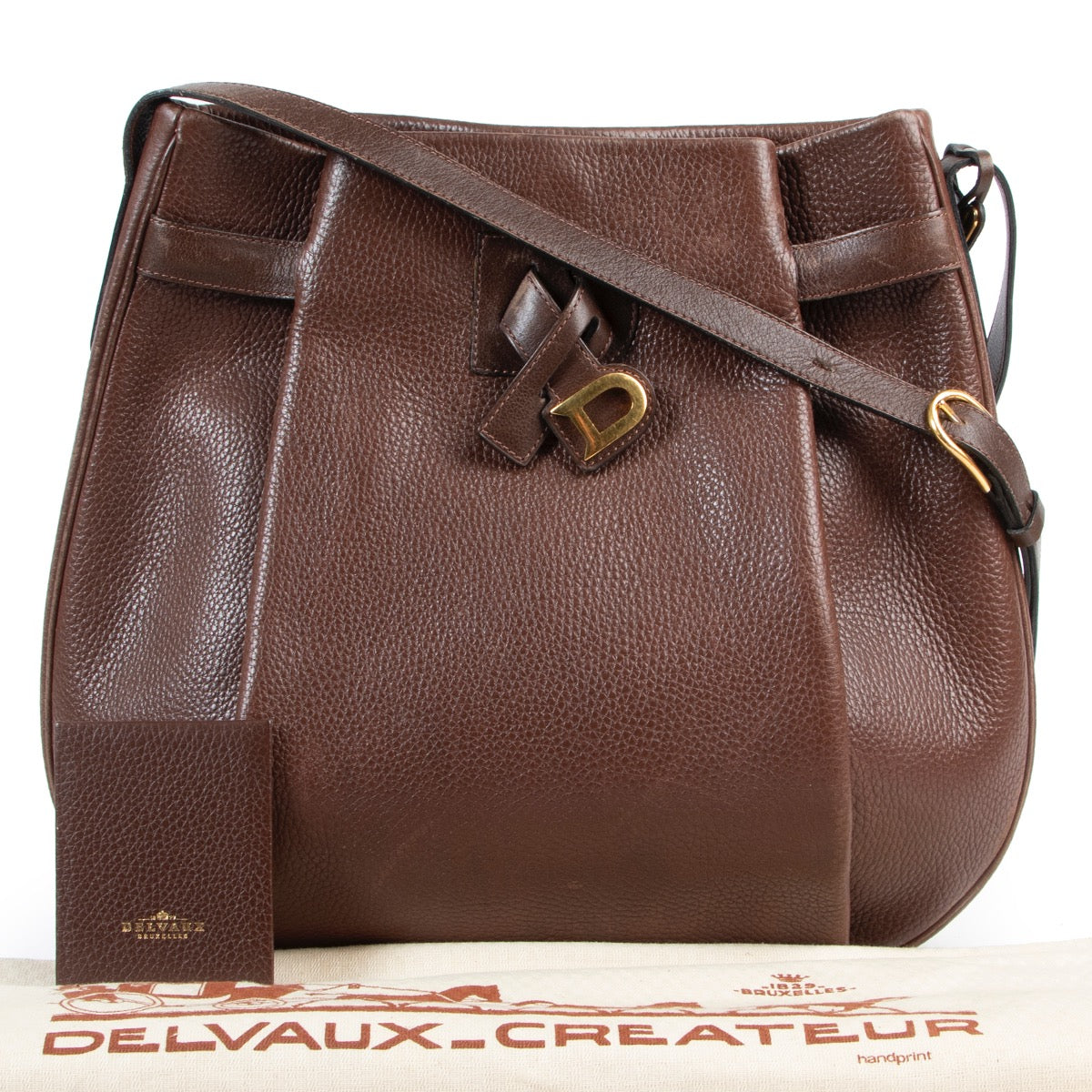 Shop safe online authentic Delvaux Brown Shoulder Bag at Labellov.com.
