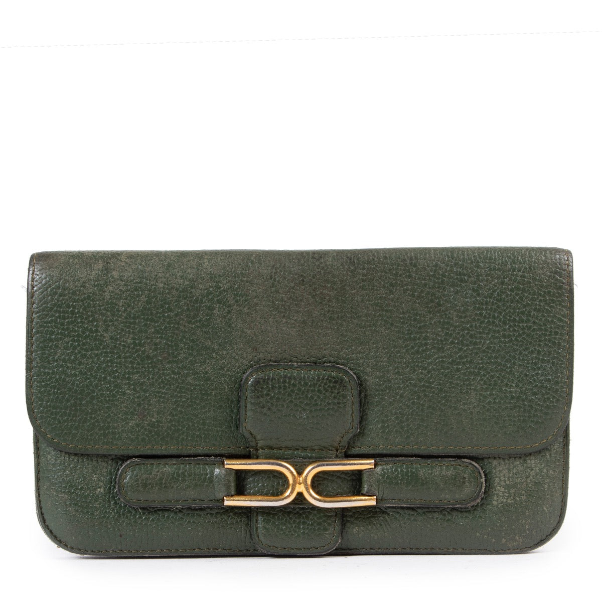 Shop safe online authentic Delvaux Green Escudo Wallet