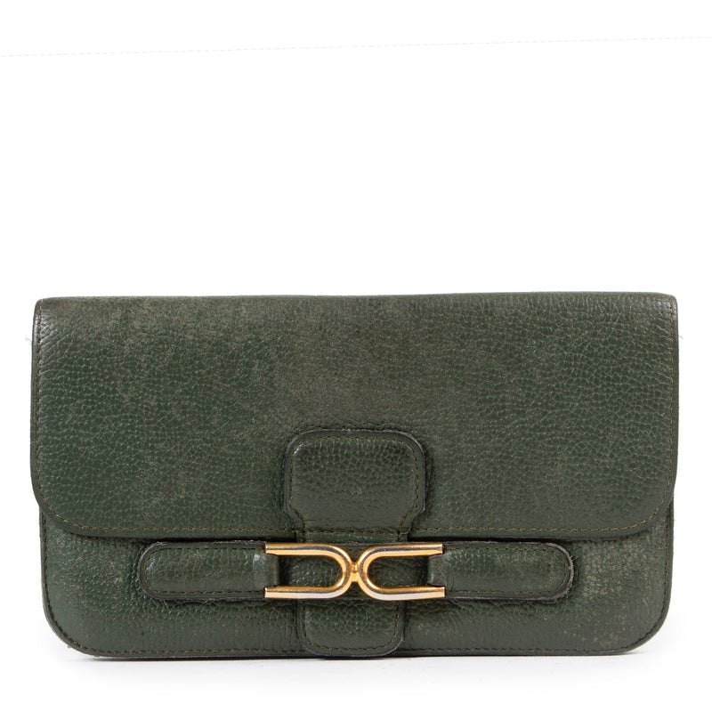 Shop safe online authentic Delvaux Green Escudo Wallet