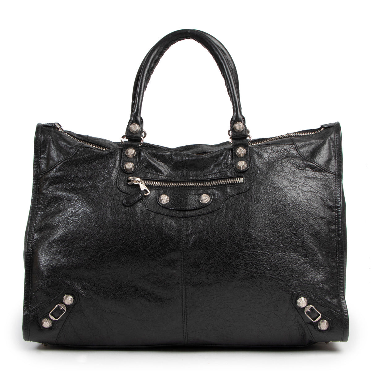 Balenciaga Black Leather Classic City Weekender